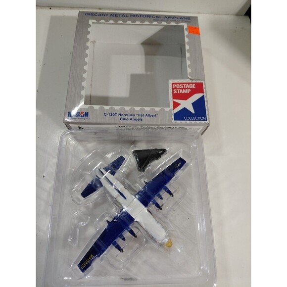 Daron Postage Stamp Collection Die Cast 1:200 Scale C-130T Fat Albert Blue Angle - Picture 1 of 10
